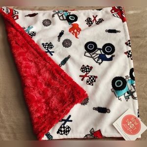 Minky snuggle baby blanket Monster trucks